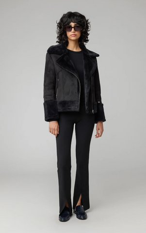 Soia & Kyo Phoebe Faux Sherpa Jacket in Black