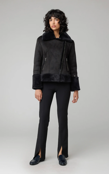 Soia & Kyo Phoebe Faux Sherpa Jacket in Black