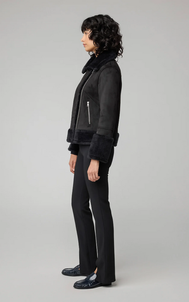 Soia & Kyo Phoebe Faux Sherpa Jacket in Black