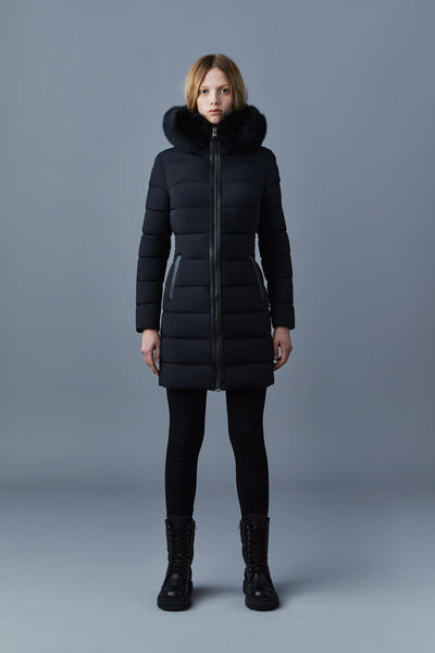 Mackage Calla Light Down Coat with Stretch in Black