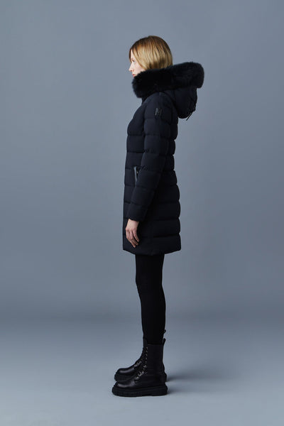 Mackage Calla Light Down Coat with Stretch in Black