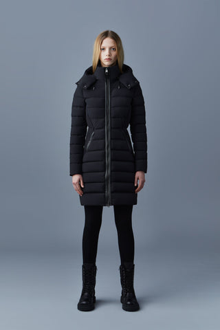 Mackage Farren Hooded Light Down Coat in Black