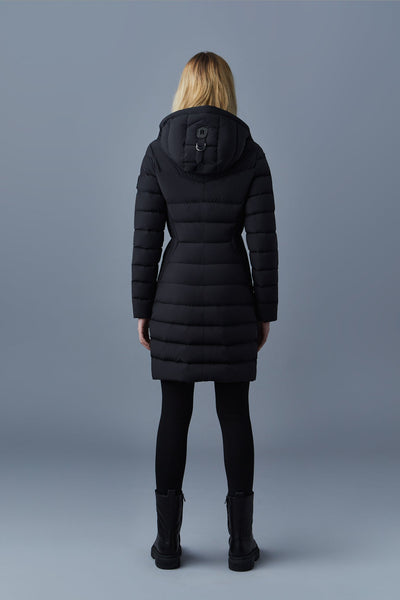 Mackage Farren Hooded Light Down Coat in Black