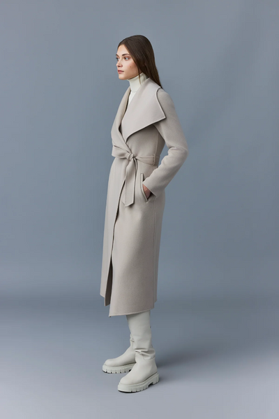 Mackage Mai-R Light Wool Wrap Coat in Sand