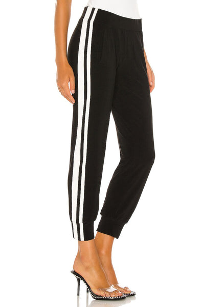 Norma Kamali Side Stripe Jog Pant in Black