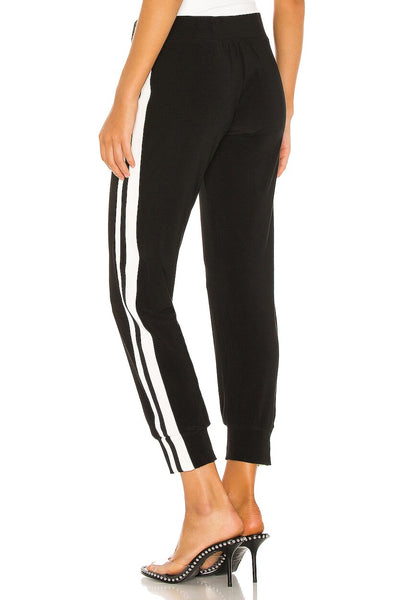 Norma Kamali Side Stripe Jog Pant in Black