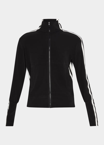 Norma Kamali Side Stripe Turtle Jacket in Black