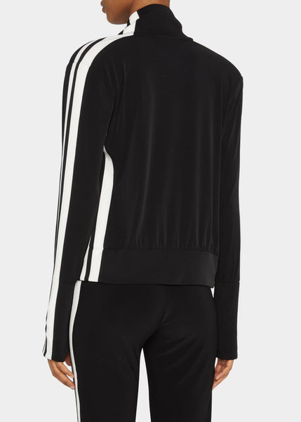 Norma Kamali Side Stripe Turtle Jacket in Black