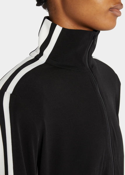 Norma Kamali Side Stripe Turtle Jacket in Black