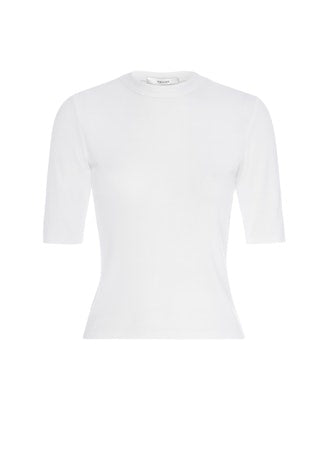 Frame Rib Crewneck Short Sleeve Tee in White