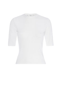 Frame Rib Crewneck Short Sleeve Tee in White