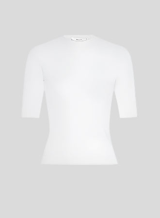 Frame Rib Crewneck Short Sleeve Tee in White