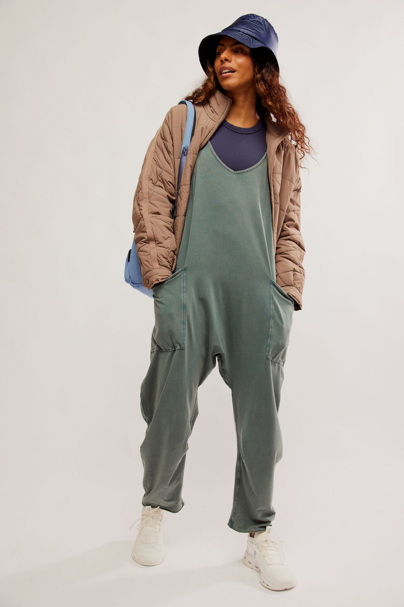 Free People Hot Shot Onesie in Midnight Jade