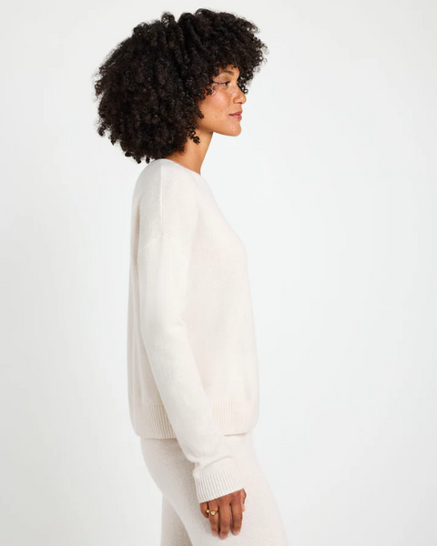 Splendid Tori Cashmere Sweater In Pale Oak Heather