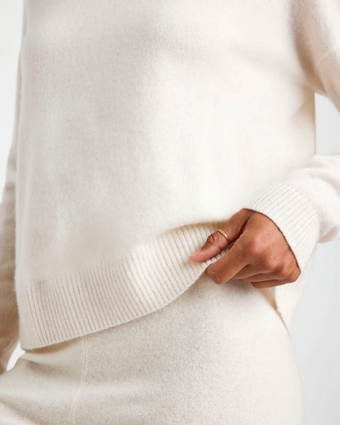 Splendid Tori Cashmere Sweater In Pale Oak Heather