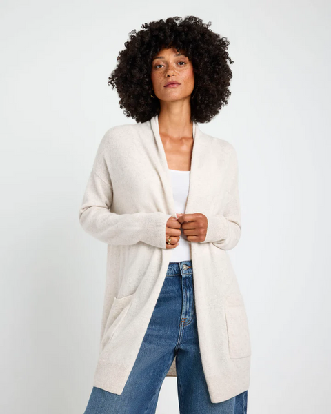 Splendid Tori Cashmere Cardigan in Pale Oak Heather