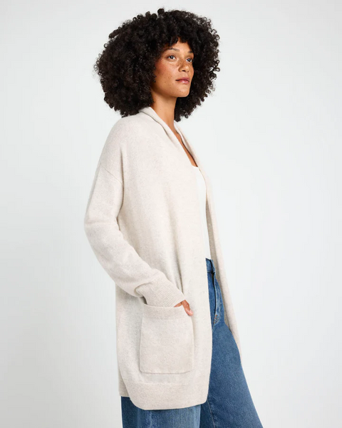 Splendid Tori Cashmere Cardigan in Pale Oak Heather