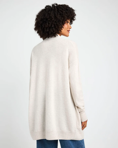 Splendid Tori Cashmere Cardigan in Pale Oak Heather