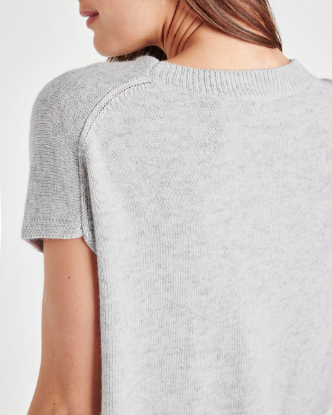 Splendid Jane Cap Sleeve V Sweater in Ice Heather Grey