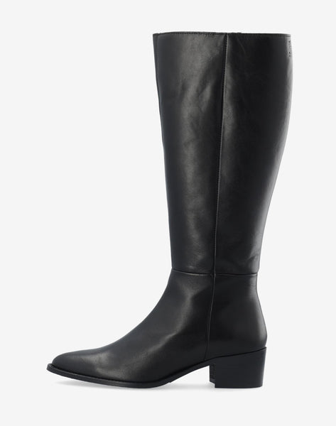 Bianco BiaCarol Knee High Side Zip Boot in Black