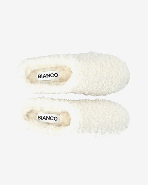 Bianco BiaSweetie Slipper in Faux Shearling in OffWhite