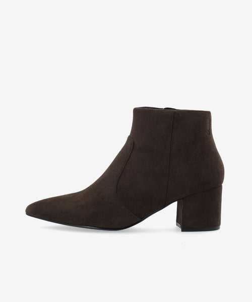 Bianco BiaDevived Faux Suede Ankle Boot Dark Brown