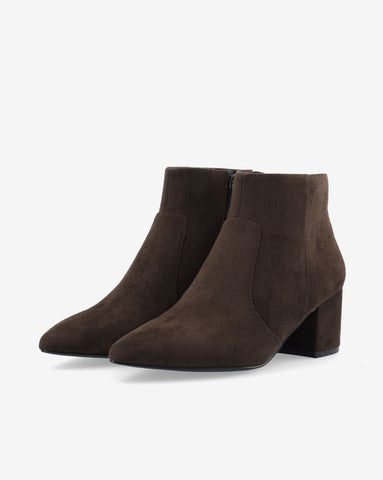 Bianco BiaDevived Faux Suede Ankle Boot Dark Brown