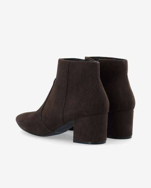 Bianco BiaDevived Faux Suede Ankle Boot Dark Brown