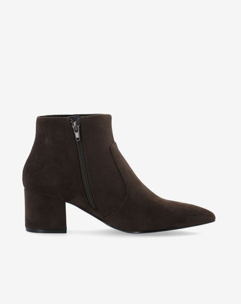 Bianco BiaDevived Faux Suede Ankle Boot Dark Brown