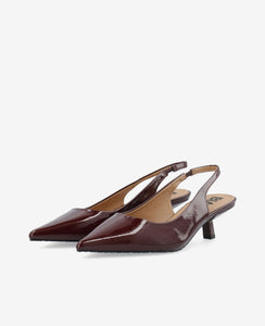 Bianco BiaKristin Kitten Heel Slingback Burgundy Patent