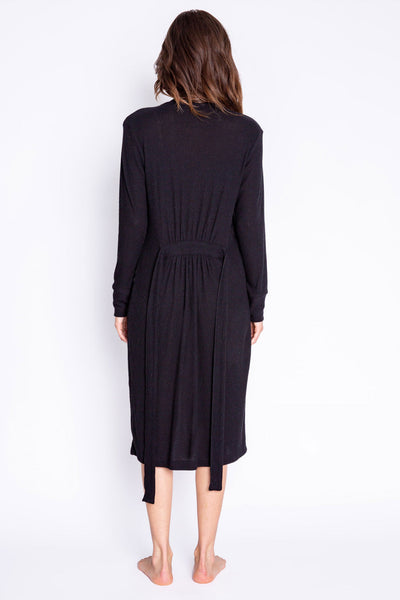 PJ Salvage Textured Essentials Robe in Black