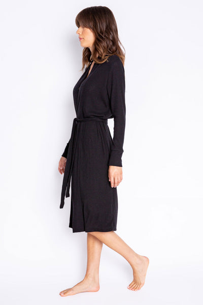 PJ Salvage Textured Essentials Robe in Black