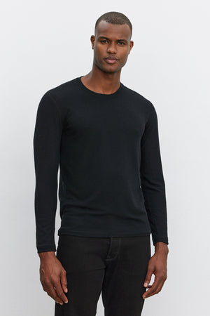 Velvet Men’s Becker02 Cozy Jersey L/S Top - Black