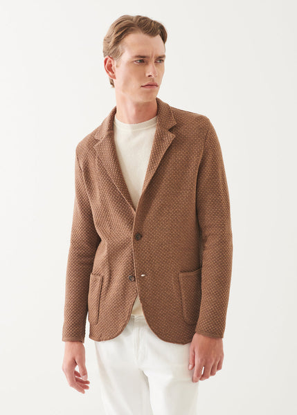 Patrick Assaraf Men's Merino Knit Blazer - Barn Owl