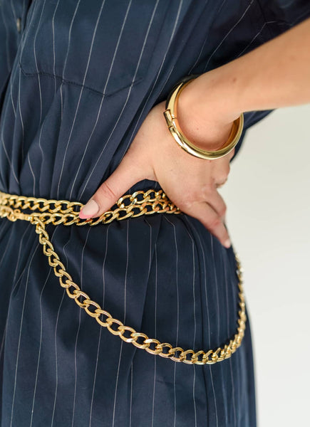 Brave Nyasia chain link belt in gold