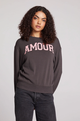 Chaser Amour Sweatshirt in Vintage Black