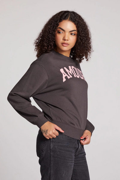 Chaser Amour Sweatshirt in Vintage Black