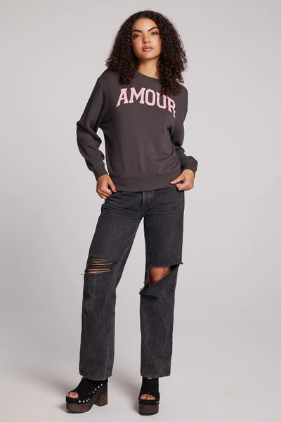 Chaser Amour Sweatshirt in Vintage Black