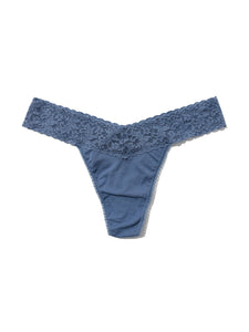 hanky panky original rise supima cotton thong washed indigo