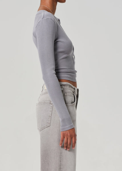 Citizens of Humanity Varra Cotton Rib Henley in Balboa