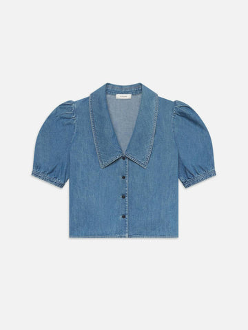 FRAME Denim Sailor Blouse in Starlet