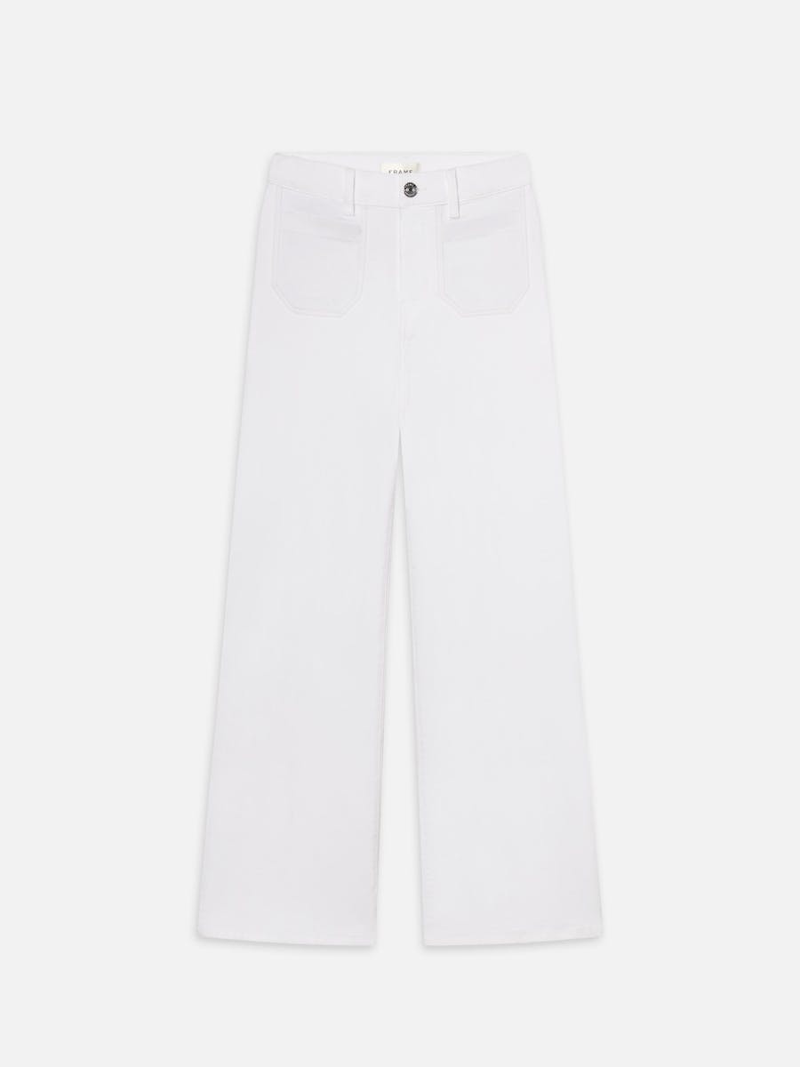 FRAME Le Slim Palazzo Modernist Pocket in White