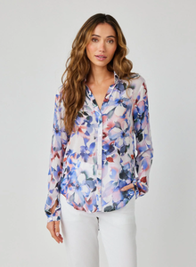 bella dahl clean front hipster shirt in magnolia bloom