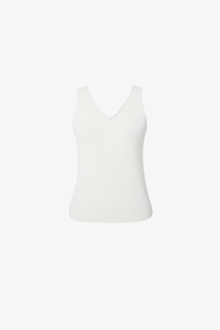 Meilleur Moment In Paris V Neck Sleeveless Plain White