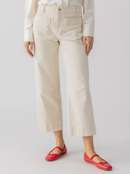 Sanctuary Marine Denim Cropped Pant in French Vanilla