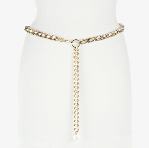 Brave Doone Chain belt woven marble nappa leather/gold