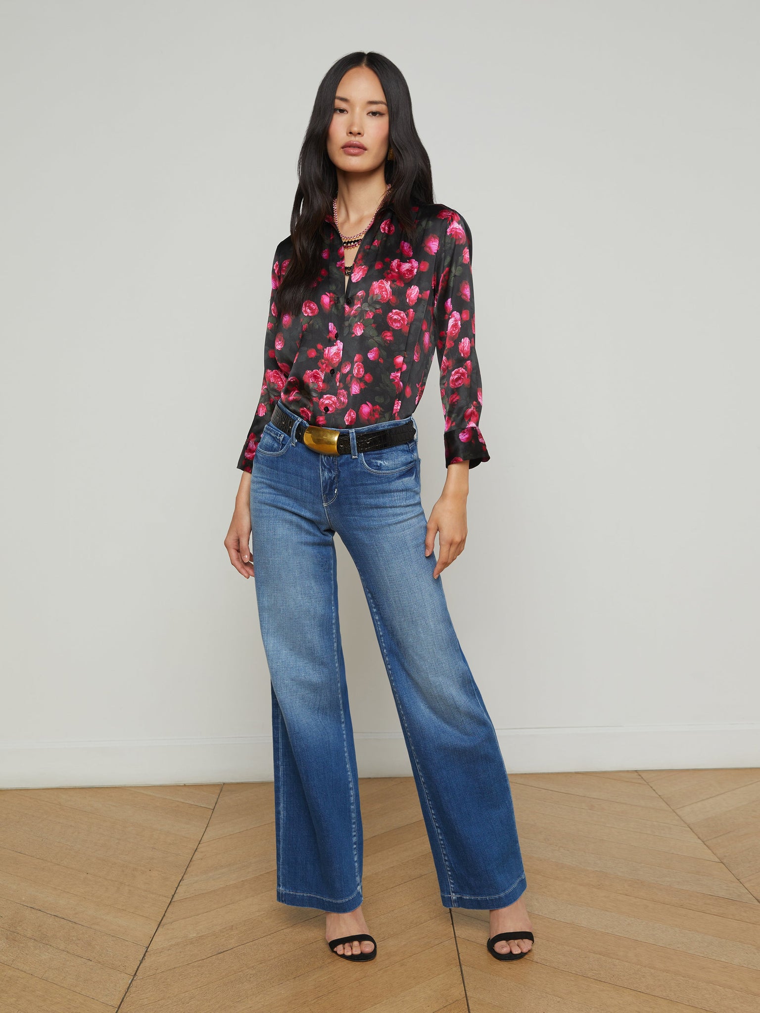 L'AGENCE Joanne Low Rise Wide Leg Jean in Palermo