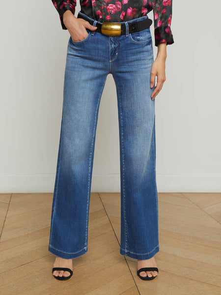 L'AGENCE Joanne Low Rise Wide Leg Jean in Palermo