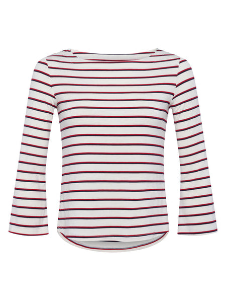 L’AGENCE Lucille stripe boatneck top red/navy/white