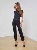 L’AGENCE Sada H/R Crop Slim Jean in Black